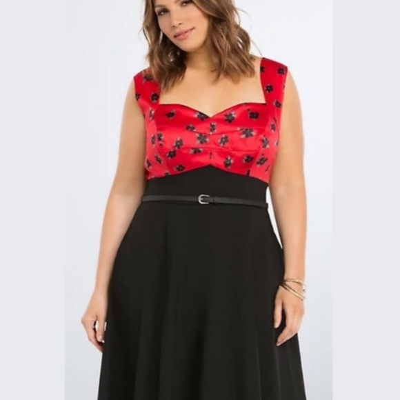 torrid Dresses & Skirts - Torrid Red and Black Midi Dress
